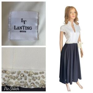 LANTING BRIDE Mid Length Two Tone Dress With Full Skirt. Size 4-6